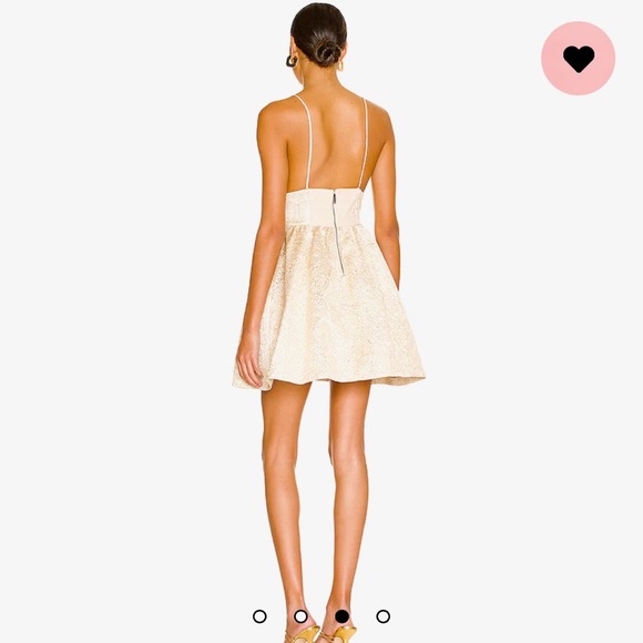 Alice + Olivia Foley Curved Waist Party Dress in Gold - Picture 3 of 11